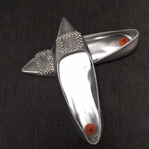 Silver Embellished Women's Flats